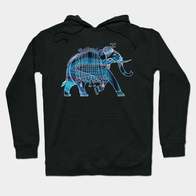 Ornate Asian Elephant In A Colorful Illustration Hoodie by VintCam